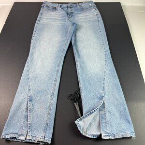 American Eagle Jean Women 34x30* 90s Bootcut Light Blue Split Seam Denim Tag 12R
